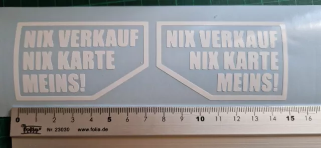 ✅ Nix Karte ... Sticker Weiß  Glanz Aufkleber Tuning Transit Fun  Verkauf Auto