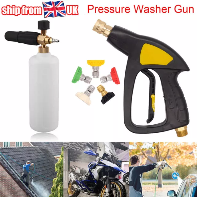 Snow Foam Washer Gun Car Wash Soap Lance Cannon Spray Pressure Jet Bottle Nozzle