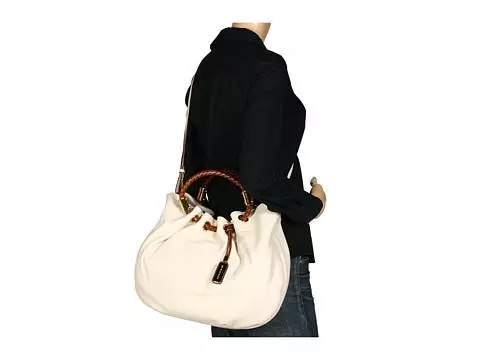 MICHAEL KORS Ecru Canvas Lizard/leather Trim Hobo Bag Authentic Brand New  RT$895