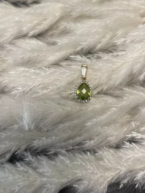 585 Gold Anhänger Peridot/Diamanten.Neuer Anhänger+Etikett.Gelbgold 14KT GOLD