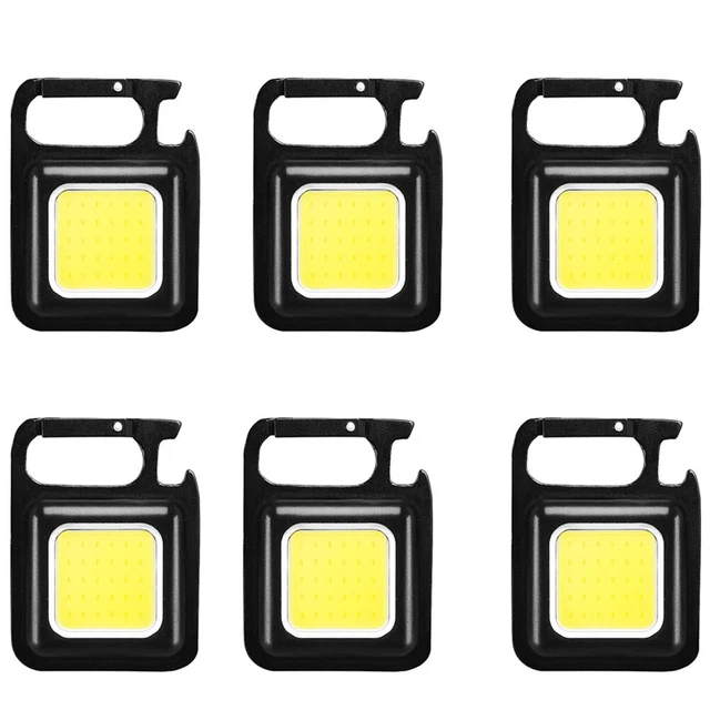 800LM COB LED Flashlight Work Light USB Rechargeable Torch Keychain Lamp Mini US