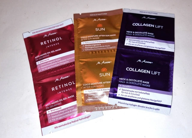 3 Masken Gesichtsmasken - von M. Asam Collagen Lift - Sun -Retinol