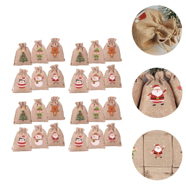 24 piezas bolsa de Navidad muñeco de nieve bolsa de regalo bolsa de regalo