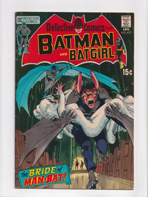 Detective Comics #407 Batman 1971 Neal Adams Cover and Art DC Comic Book FN+