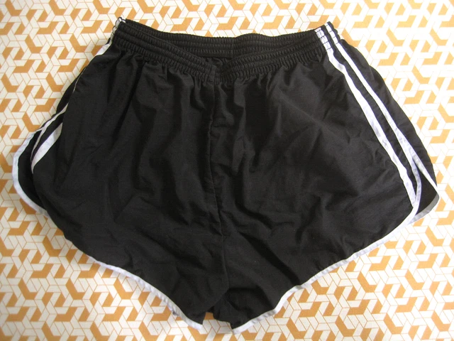 Short Vintage 80's Foot - Nylon Noir Et Rouge - Made In France - Taille 90