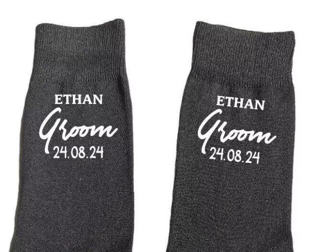 Personalised Wedding Socks, Navy Black Groom, Best Man, Page Boy, Groomsman Gift