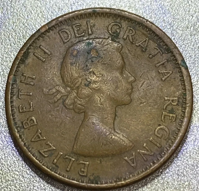 1958 Canada Cent Lovely Circulated Queen Elizabeth II Canadian Penny