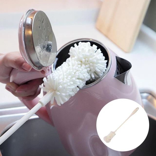 Demarzily Fuß- & Zehenreiniger – 2-teiliges Set Mit Langem Griff (39,9 Cm), Weiches Silikon, Grau/rosa