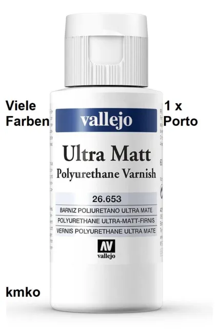 Vallejo 26653 ULTRA Matt Polyurethane Varnish für Pinsel und Airbrush 60 ml