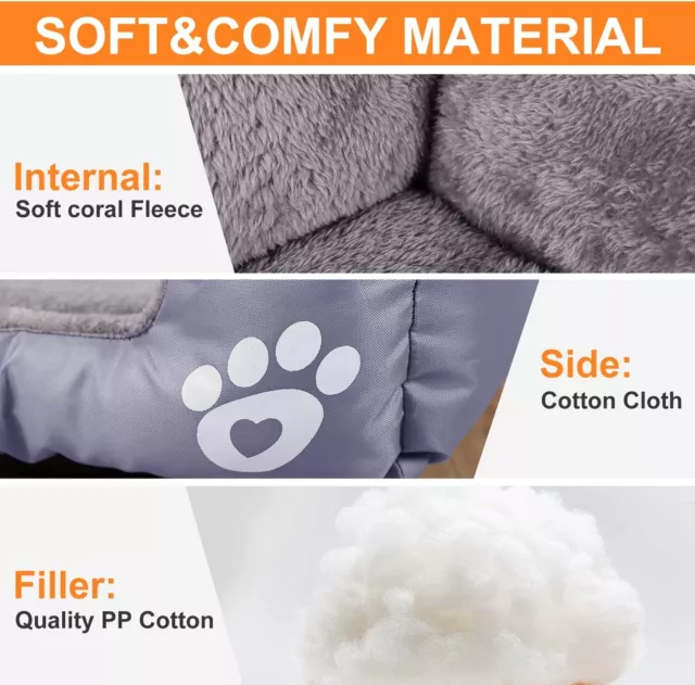 Dog Bed For Small Medium Large Pets Cat Puppy Bed Washable Soft Comfy Calming 10