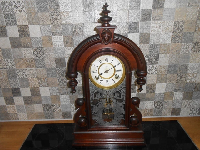 ANCIENNE GRANDE HORLOGE pendule en bois voir photos EUR 75,00 - PicClick FR