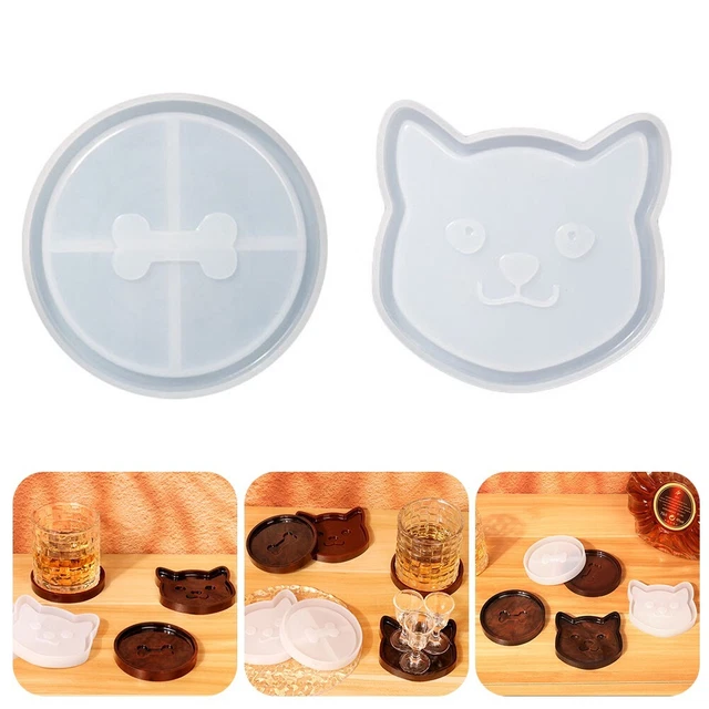 Moule en silicone Coaster en forme de chat pour l'artisanat en résine époxy à