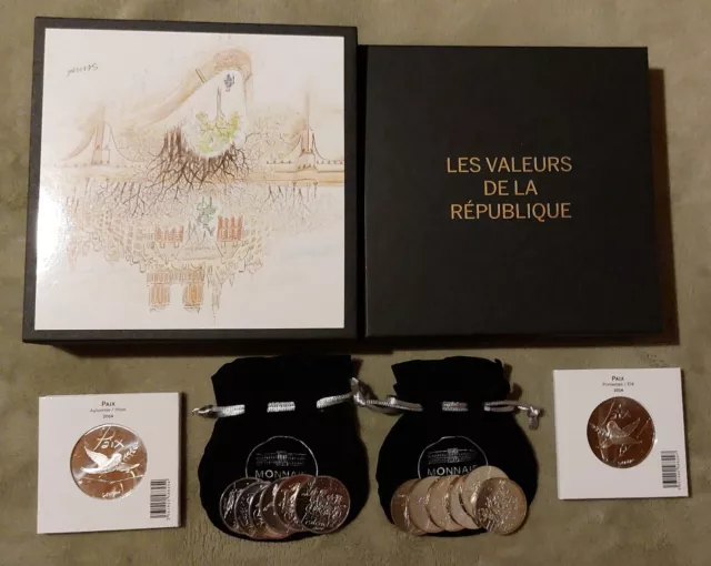  Coffret Les Valeurs de la République SEMPE 2014 - Complet 14 pièces Argent