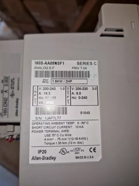 Variateur Allen Bradley 160S-AA08NSF1 2