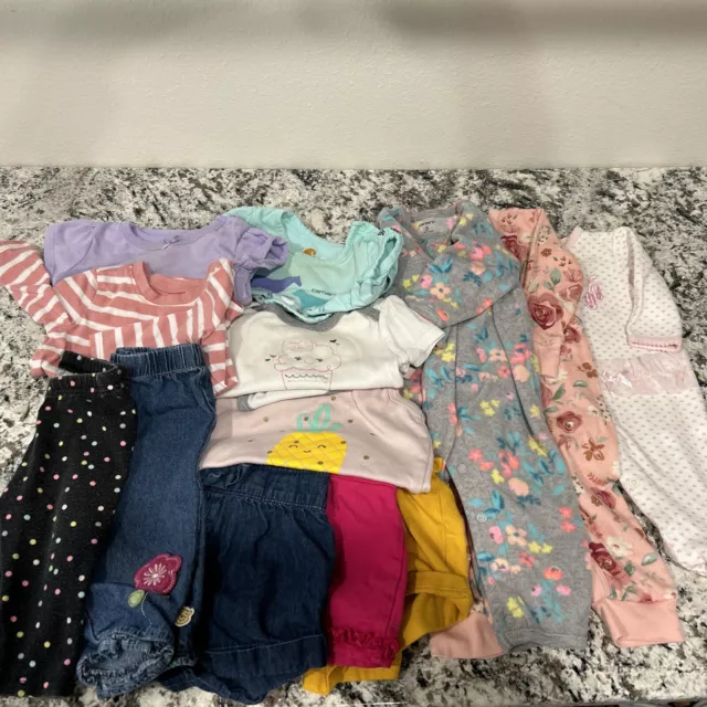 16 Pc Lot Baby Girl 3-6 Mos Lot Summer Fall Baby Gap Old Navy One Piece Pants