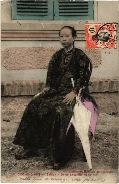 CPA AK Vietnam Lady Annamite Rich Saigon INDOCHINA (1283864)