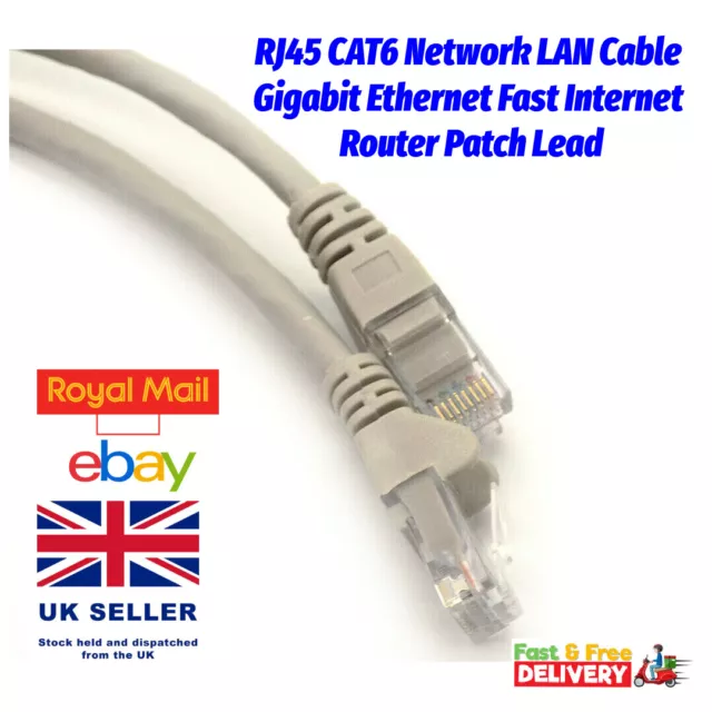 RJ45 CAT6 Network LAN Cable Gigabit Ethernet Fast Patch Lead 1m to 20m Wholesale