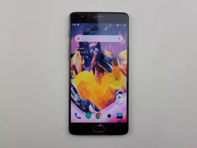 OnePlus 3T (A3000) 64GB (GSM Unlocked) Dual SIM Smartphone - CRACKED - J0245