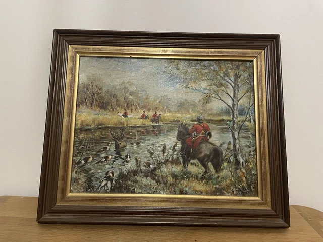 Ancienne Grande Tasse Gien - Scène De Chasse Signée - Rare Pièce De Collection