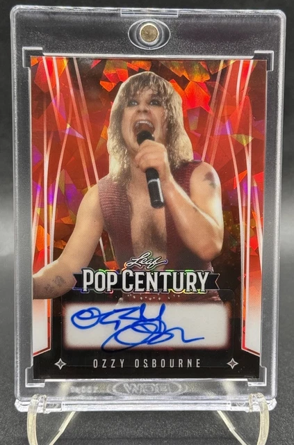 Ozzyice 2025 LEAF POP Century Ozzy Osbourne Red Cracked Ice Auto #1/1 !! Ozzy ...