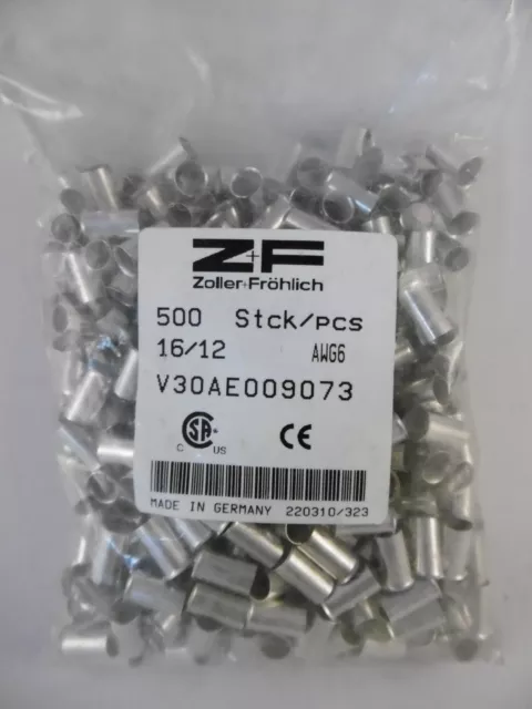 500x Zoller Fröhlich 16/12 Aderendhülse unisoliert V30AE009073 AWG 6 Neu OVP