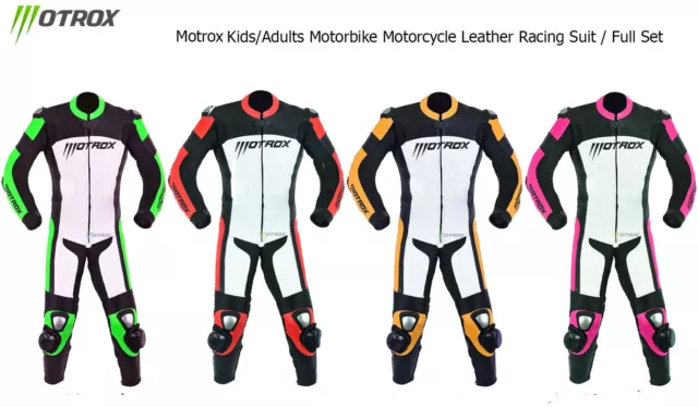Kids / Adults Motorbike Motorcycle Suit Motrox Leather Racing Suit / Full Set
