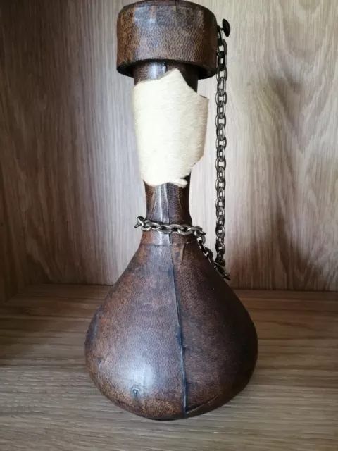 Vintage Leather Covered Decanter-24cm Tall