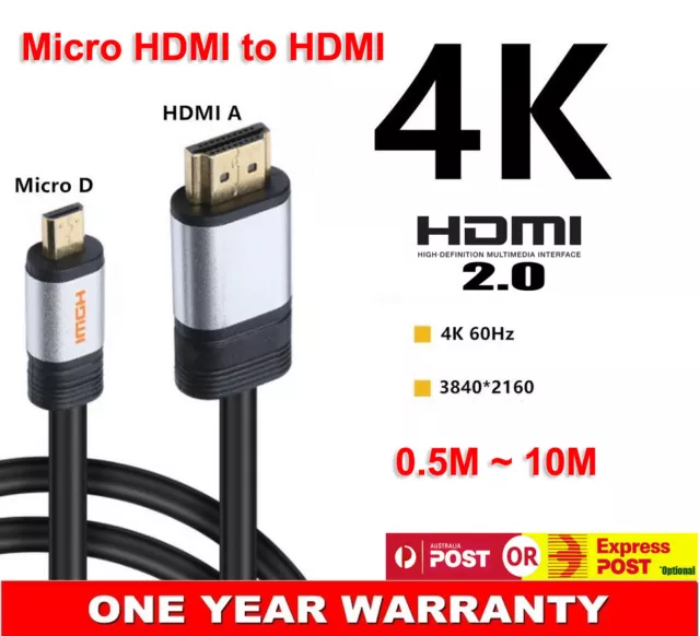 HDMI v1.4 to 90° Degree Micro HDMI Male Adapter Cable Left Right Up Down  Angle