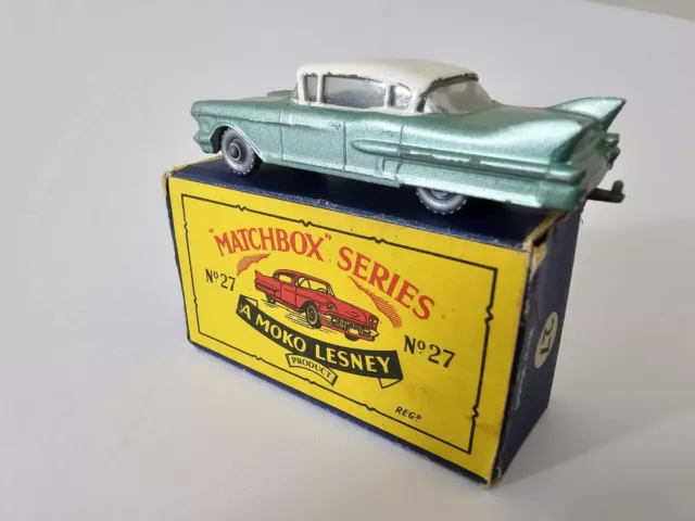 Matchbox Moko Lesney  Cadillac Sixty Special Metallic Green With Original Box