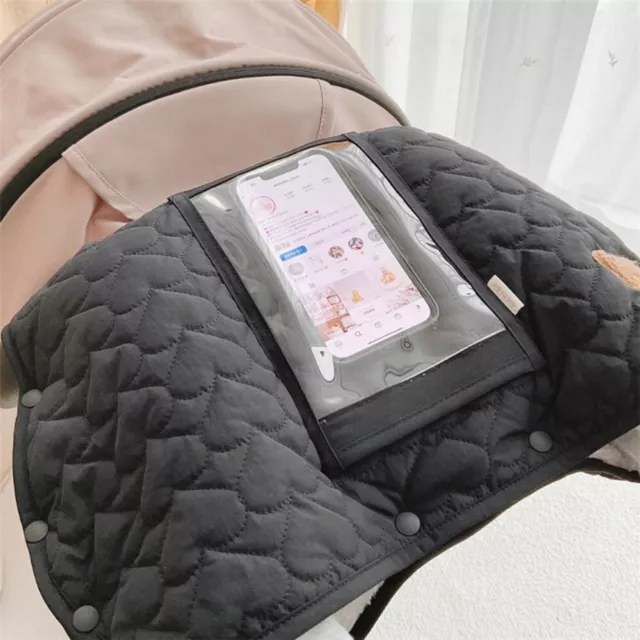 Waterproof Pushchair Hand Muff with Phone Pocket Stroller Mitten  Baby Stroller