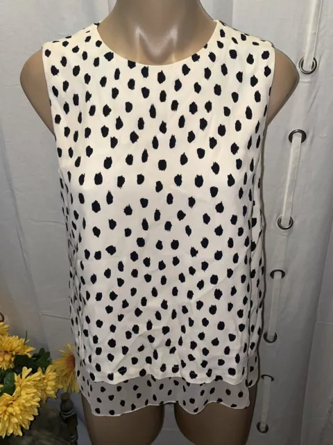 Kate Spade New York Black & Cream Sleeveless Top Size S