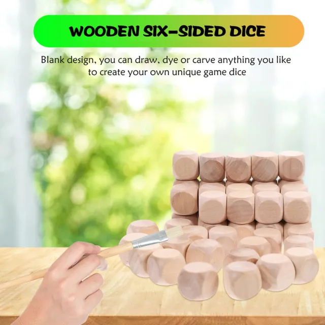 Unfinished Wooden Cubes Solid Blank Square Blocks for DIY Woodwork Crafts 1-20mm