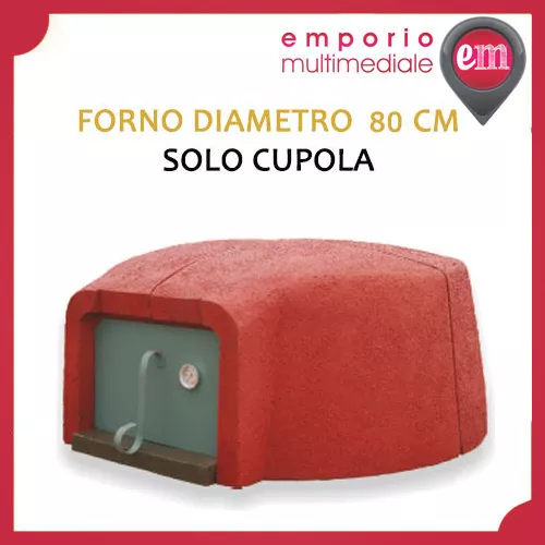 FORNO A LEGNA REFRATTARIO PREFABBRICATO MOD. 80 cm PER PIZZA PANE DOLCI CUPOLA