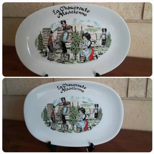 Lot De 2 Plats De Service A Choucroute En Porcelaine - Decor " Robert Rigot "