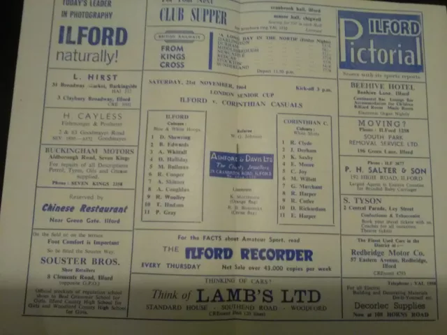 Ilford v Corinthian Casuals, Season 1964/65, London Senior Cup 2