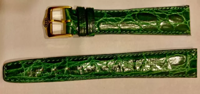 bracelet  montre en cuir de GUCCI made in ITALY - VERT - 18 mm - N°36