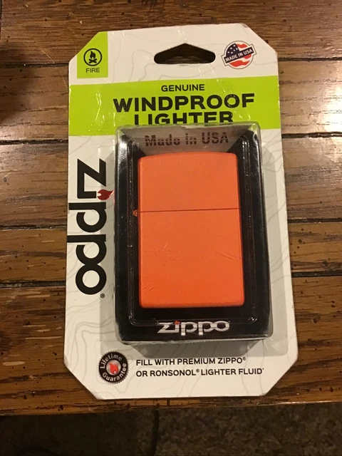 Zippo Classic Orange Matte Genuine Windproof Pocket Lighter, 231 MIP