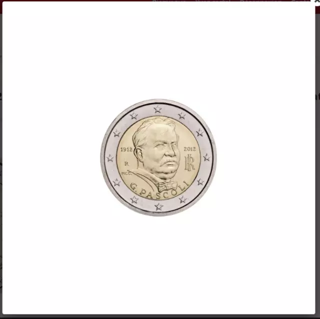 piece . 2 euro commemorative italie .giovanni pascoli