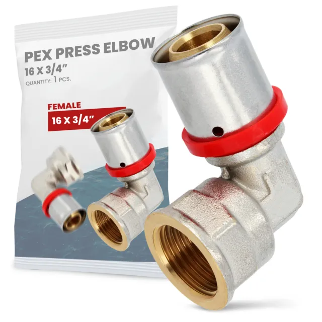 PEX Pressfittings Winkel Verbinder 16x3/4 IG Bogen Verbundrohr Fitting U-Profil