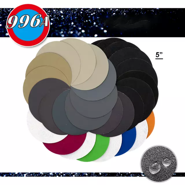 5"~ 6" 996A Wet/ Dry Sandpaper Paper Discs Hook&Loop Wood /Metal Polishing
