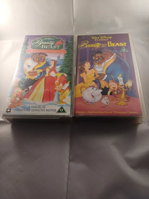 The beauty and the beast and beauty and the beast enchanted Christmas VHS Bundle