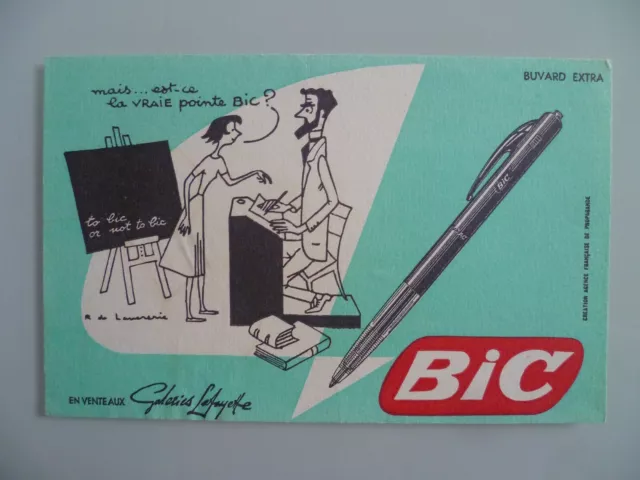 Buvard Publicitaire Ancien / Stylo Bic Galeries Lafayette Lecon D'anglais N° 2