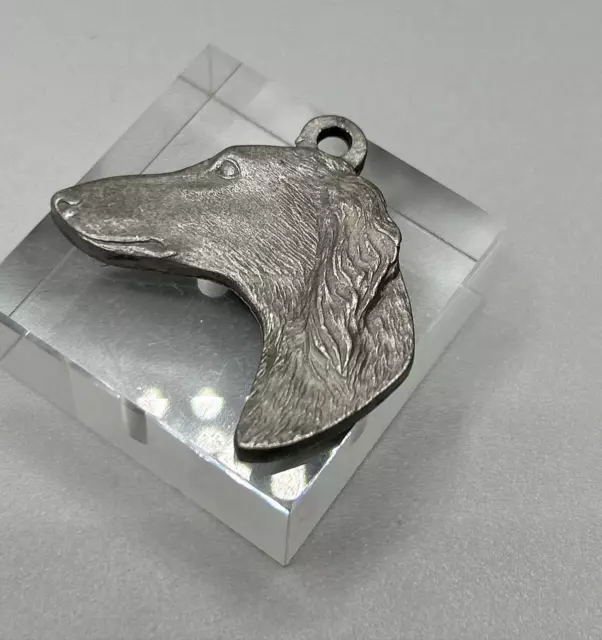 Rawcliffe Pewter I Love My Saluki Dog Key Ornament Medal Signed Davis 1983