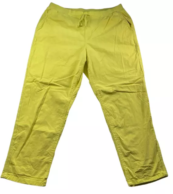 Style and Co Chino Pants Womens size XL Yellow Pull on Stretch 4 pocket