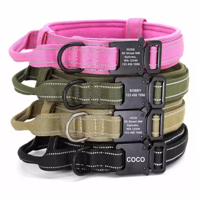 Taktisches Hundehalsband Mit Namen Telefonnummer Gravur Nylon Halsband Griff