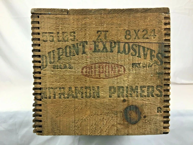 Antique Wood Box  Crate Duopnt Explosives