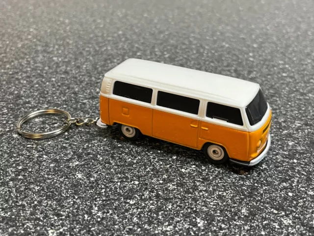 Fits Volkswagen VW Vanagon Bus Camper Orange Keychain Diecast Car 2