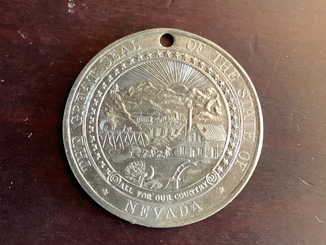 1959 Nevada Silver Centennial Nickel Medal 35mm. HK-552a.R-5