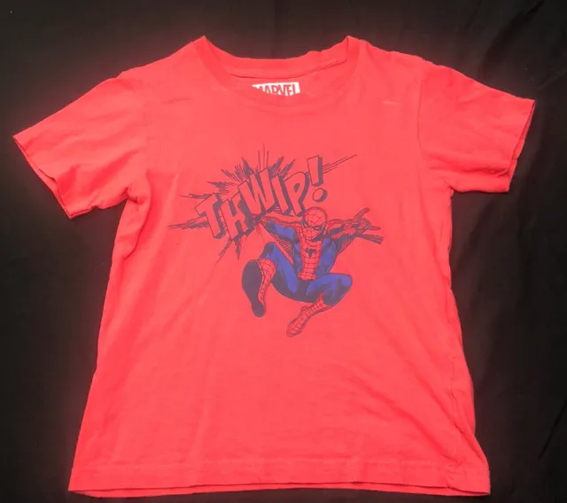 Marvel Spiderman Graphic Boys T Shirt Red Size 7 Crew Neck Short Sleeve