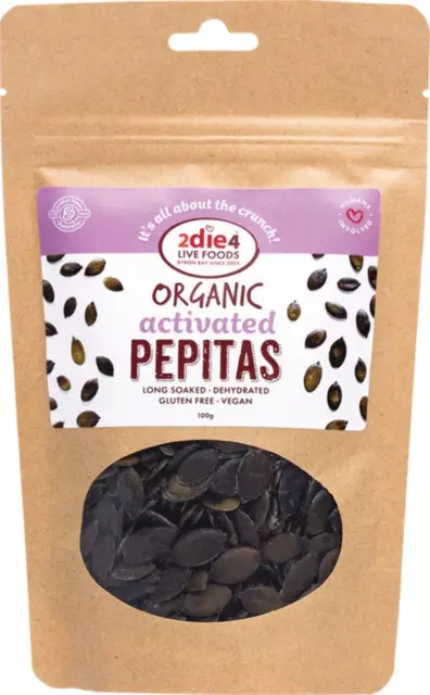 2die4 Live Foods Organic Activated Pepitas 100g